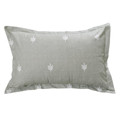 Elastic Fitted Bedsheet For Single Bed Pure Cotton With 1 Pillow Cover | 36 X 78 Inches, Sage Green & White | Lightweight, Soft, & Comfortable