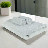 Heelium Bamboo Towel Set 1 Bath & 2 Hand Towel 800 Gsm | Super Soft & Antibacterial Towel (Light Grey) - 3 Piece