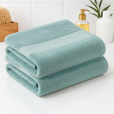 Earthy Fables Pure Carded Cotton Bath Towel 1000 Gsm | Soft, Absorbent, Quick Dry & Skin-Friendly Towel Set Of 2 (Seafoam)