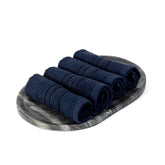 Akiko Home 100% Cotton Essential Series Face Towel 600 Gsm | Soft Absorbent & Durable Washcloth For Men & Women, Compact Travel Towel -Pack Of 4 (Navy)