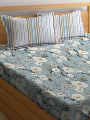 Super King Size Bedsheet For Double Bed With 2 Pillow Cover - 108 X 108 Inches, Beige | Handcrafted Using Traditional Techniques | Perfect For Gifting Anniversaries, Birthdays