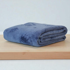 Hanker Embossed Microfiber Luxury Bath Towel 500 Gsm | Super Soft On Skin, Frizz Free Hair Post Wash (Blue Crown Pattern)