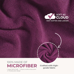 Black Gold The Finer Touch Premium Microfiber Bath Towels 400 Gsm | Lightweight Ultra-Soft Fade Resistant (Purple)
