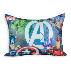 Marvel Avengers Print Kid's Pillow | Soft Cushion Pillow Filler - 12 X 18 Inch | Sky Blue, Sleeping Pillow Filler For Kids | Polyester Kids Pillow For Sleeping & Travel, Multipurpose Use