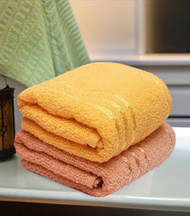 Weavers Villa Cotton Plain Soft Face/Hand Towel 400 Gsm (Multicolour) - Set Of 2