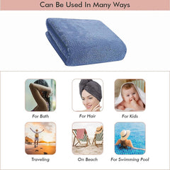Skevera Microfiber Bath Towels 500 Gsm | Extra Soft Plush & Quick Dry High Absorbency With Large Size Towels For Bathing (Blue)