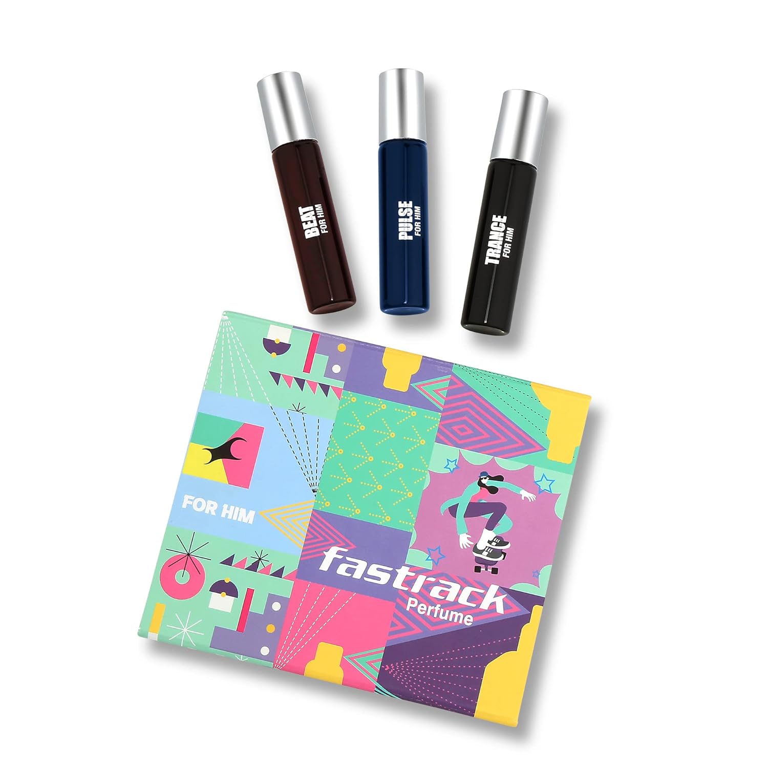 Fastrack Trance + Pulse + Beat For Him Eau De Parfums 20ml 0.6 Fl.oz. Each Pack Of 3 | Travel & Gift Set For Men Fastrack Trance + Pulse + Beat For Him Eau De Parfums 20ml 0.6 Fl.oz. Each Pack Of 3 | Travel & Gift Set For Men