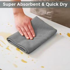 Story@Home Microfiber Cleaning Cloths 360 Gsm | Highly Absorbent, Lint & Streak Free, Multi -Purpose Wash Cloth (Grey)- Set Of 4