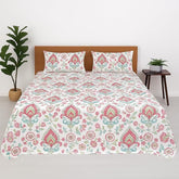 Double Bed Bedsheet Set With 2 Pillow Covers - 90 X 100 Inch, Multicolor | Teja Print Microfiber Bedding Soft Brushed Fabric - Ideal For Home Decor & Gifting