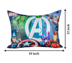 Marvel Avengers Print Kid's Pillow | Soft Cushion Pillow Filler - 12 X 18 Inch | Sky Blue, Sleeping Pillow Filler For Kids | Polyester Kids Pillow For Sleeping & Travel, Multipurpose Use