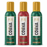 St. John Cobra Real Man + Real Man & True Man Perfume Body Spray 300ml 10.1 Fl.oz. Pack Of 3 | Perfect Gift Set For Husband