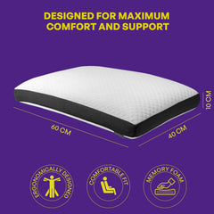 Cooling Gel Memory Foam Pillows For Sleeping, For Pain Relief, White, Size - King | Orthopedic Pillow For Neck & Back, Shoulder Pain Relief, Ergonomic Cooling Gel Pillow - Regular Use