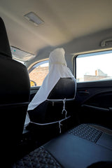Roman Home Solid Large Luxury All Car Seats & All Office Chair Towel With Tie Knot & Elistick 450 Gsm - (White)