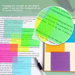 50 Sheets Transparent Sticky Notes | Self Sticky Notes Waterproof Pet Markers | (1 Pad, Green)