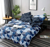 1 King Size Elastic Fitted Bedsheet With 2 Pillow Cover + Comforter - 72 X 78 Inches, Blue | Suitable For All-Season Use | Soft To Touch, Light Weight