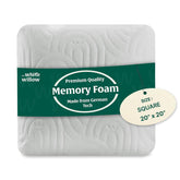 Memory Foam Square Cushion Pillow, For Car, Sofa, Diwan, Bed, Chair - XL King Size - 20 X 20 Inch | Premium Decorative Square Cushion For Sofa | Throw Pillow For Back Support - Pack Of 1