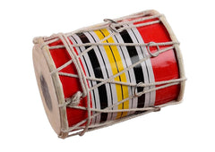 Handmade Miniature Musical Instruments Wooden Kids Dholak - Multicolor | Perfectly Symmetric Round Dholak - Dholak For Festival, Wedding, Satsang | Punjabi Dhol Drum, Housewarming Gifts