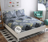 Queen Size Double Bedsheet With 2 Pillow Cover - Size 60 X 78 X 10 Inches, Grey | Cotton Elastic Fitted All Around Bedsheet - Super Soft Premium Brushed Glace Cotton Bedsheet