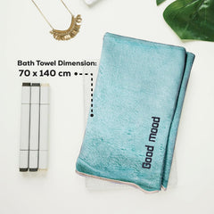 Housse Premium Soft Microfiber Embroidery Bath Towel 350 Gsm | Soft Absorbent Quick-Drying Sweat Towel (Good Mood - Fluroescent)