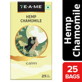 TE-A-ME Hemp Chamomile Calm Tea - 25 Infusion Tea Bags | Chamomile Tea For Good Sleep - Caffeine Free, Biodegradable