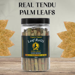 Royal Swag 100mm King Size Organic Filtered Leaf Rolls | Ready To Use Cones Jar Of 50 Pcs Pack With 1 Filling Stick (Super Slow Burning, Real Tendu Palm Leaf) Natural Toasted Palm Leaf Wrap