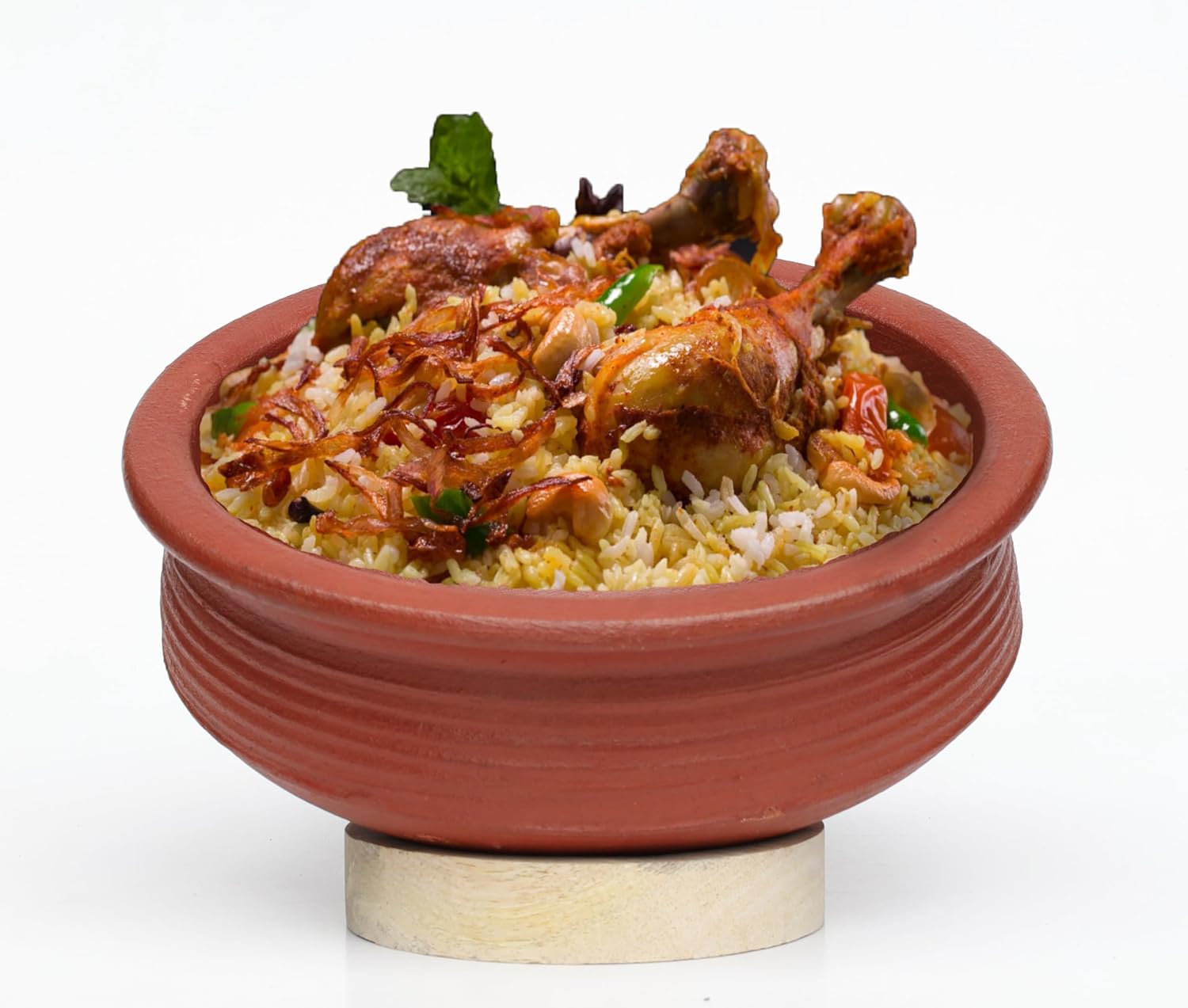 Deep Burned Uncoated Clay Biryani Pot Or Mitti Handi With 2 Wooden Spatulas Complimentary For Cooking & Serving - Red, 4 Liters | Pre-Seasoned Mud Pot - Unglazed, Double Fired, Hand Crafted Deep Burned Uncoated Clay Biryani Pot Or Mitti Handi With 2 Wooden Spatulas Complimentary For Cooking & Serving - Red, 4 Liters | Pre-Seasoned Mud Pot - Unglazed, Double Fired, Hand Crafted