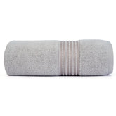Micro Cotton Remy Basel Luxury Terry Cotton Bath Towel 550 Gsm | Super Comfortable 100% Long Staple Cotton Bath Towel (Silver Grey)
