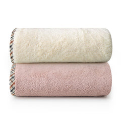 Spread Spain Microfiber Bath Towel 1200 Gsm | Extra Soft Plush & High Absorbent Bath Towel For Men & Women - Ivory & Rose (Pack Of 2)