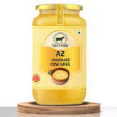 100% Natural A2 Handmade Cow Ghee By Go Fresho | High In Vitamins A, D & Healthy Desi Ghee Good For Boost Immunity | (1 Litr) 33.8 Ounce | Jar Pack