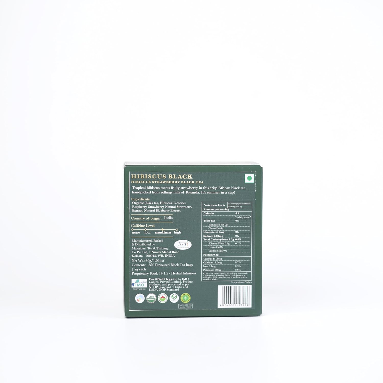 Luxmi Estates Hibis-Kiss Black Tea - 30gm, 1.05 Ounce, 15 Tea Bags | USDA Certified Organic Hibiscus Strawberry Black Tea - High Caffeine Black Tea | Additives Free Loose Leaves, Rich In Antioxidants Luxmi Estates Hibis-Kiss Black Tea - 30gm, 1.05 Ounce, 15 Tea Bags | USDA Certified Organic Hibiscus Strawberry Black Tea - High Caffeine Black Tea | Additives Free Loose Leaves, Rich In Antioxidants