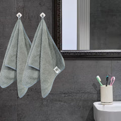 Linear Microfiber Hand & Face Towel Small Size 300 Gsm | Towel For Men, Women & Babies Ultra Soft Absorbent & Quick Dry Towels For Gym, Travel (Grey)- Pack Of 2