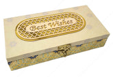 Best Wishes Decorative & Attractive Cash Box With Clip Lock, Shagun Box, Jewellery Box, Money Box Envelop Wedding, Gift Box, Bangel Box, Colour - Sea Green