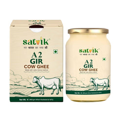Organic A2 Gir Cow Ghee By Satvik Pure Ghee | Healthy & Delicious Nutrients Lab Certified Desi Ghee Good For Parathe, Laddus | (1 Litr) 33.8 Ounce | Jar Pack