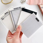 Transparent Sticky Note Pad With Lining & Grid Transparent Sticky Notes, Clear - 200 Sheets