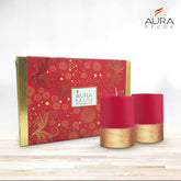 ROSE GOLD FINISH FRAGRANCE CANDLES | BURNING TIME 60 HOURS | GIFT BOX SET OF 2