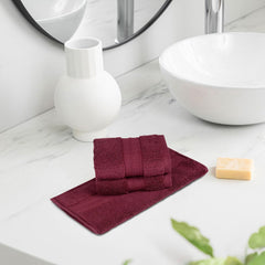 Mytrident Face Towels 600 Gsm | Nectar Soft Collection Wash Towel For Men & Women Face Towels - Berry Wine (3 Pcs)