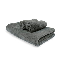 Heelium Bamboo Towel Set 1 Bath & 2 Face Towel 800 Gsm | Super Soft & Antibacterial Towel (Grey) - 3 Piece