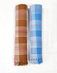 Bombay Dyeing Rimzim 100% Cotton Printed Soft & Slick Quick Drying Bath Towels 500 Gsm (Brown & Blue) - 2 Pcs