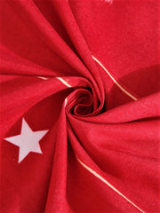 1 Double Bedsheet With 2 Pillow Covers - 85 X 86 inches, Red | Long-lasting Color Comfortable Fabric Bedsheet