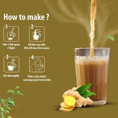 Desire Instant Premix Ginger Tea - 500gm, 17.6 Ounce | Ready To Drink Adrak Karak Chai, Just Add Hot Water - Ideal For Vending Machine | Caffeine Free