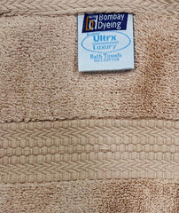 Bombay Dyeing Ultrx Zero Twist Plain Cotton Hand Towel 400 Gsm (Flax)- 2 Piece