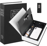 Alloy Steel Book Safe With Combination Lock, Dictionary Book Safe, Portable Safe Box, Great For Storing Cash, Jewellery, Kids, Money & Diamond Ring Small- 18*11.5*5.5 Cm, Colour - Black