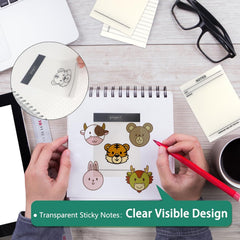 50 Sheets Transparent Office Project Memo Pads ,Home Accessories Note Pads, Memo Stickers