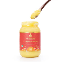 Organic Natural A2 Gir Cow Ghee By Pujashree | Traditional Bilona Method Healthy Pure Desi Ghee Perfect For Diya Deepam | (500ml) 16.9 Ounce | Jar Pack