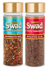 Panjon Swad Mumbaiya Mix & Roasted Alsi Mouth Fresheners 240gm, (120gm *2 Bottles)