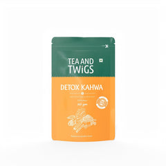 Tea And Twigs Detox Desi Kahwa Green Tea - 50gm, 1.7 Ounce, 25 Pyramid Teabags | Kahwa Green Tea With Black Pepper, Tulsi, Ginger, Clove - Caffeine Free