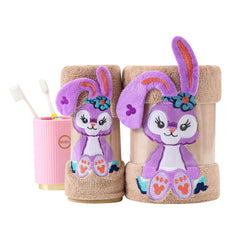 Homecloud Super Soft Rabbit Bath Towel With Hand Towel 700 Gsm | 3x Softer Than Cotton Towels A Gift For Baby Shower | Set Of 2 (Brown)