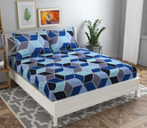 Printed Double Bedsheet With 2 Pillow Covers - 86 X 88 Inches, Multicolor | Light Weight & Breathable-Beautiful Design Bedsheet