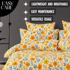 Microfiber Double Bedsheet King Size With 2 Large Size Pillow Covers | Size 108x108+9 Inches, Peach | Perfect For Daily Use, All-Season Use Or Gifting Bedsheet