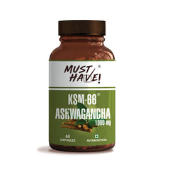 Must Have! Ashwagandha Ksm-66 1000mg, Extra Strength & Power Stress Relief, Natural Vitality Booster, Pure Ksm-66 Ashwagandha | 60 Veg Capsules 100gm 0.2lbs
